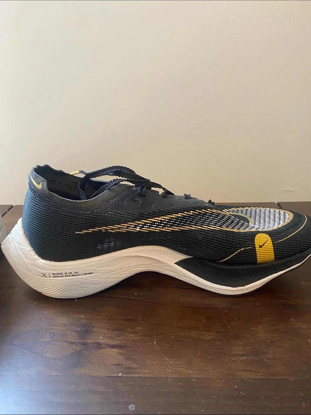 Nike Black and Gold Performance Running Shoes